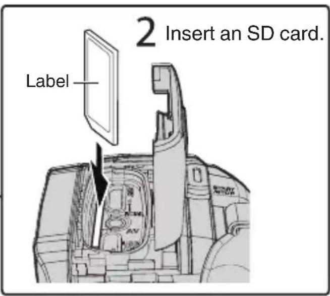 2 Insert an SD card. Label