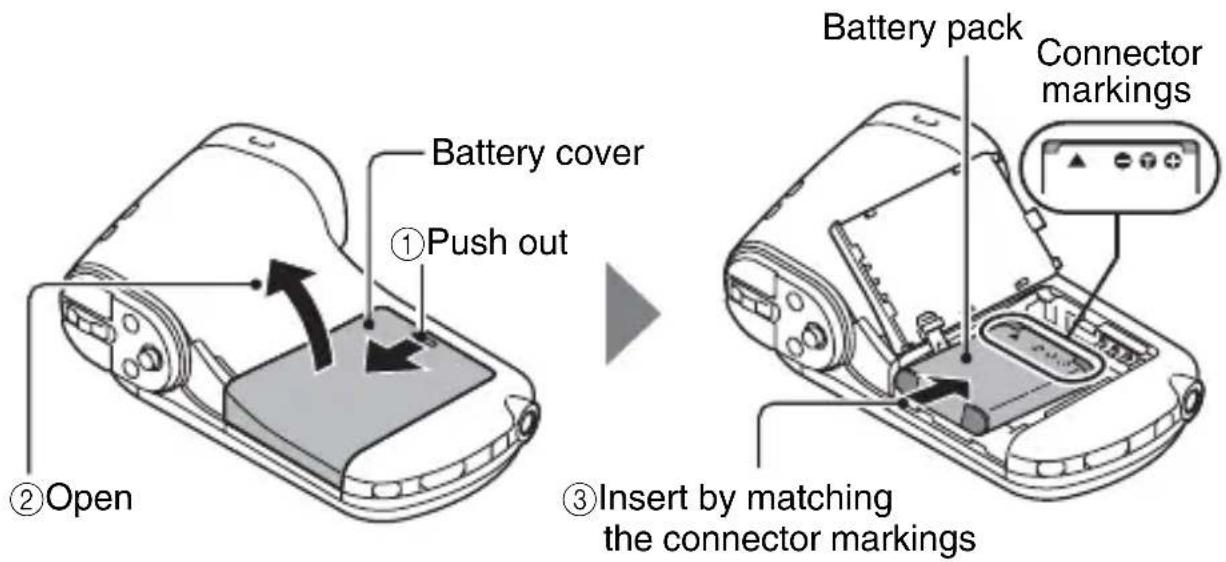 SANYO Xacti VPC-CG102 - INSTALLING THE BATTERY PACK - 1