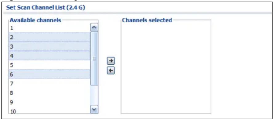 Set Scan Channel List (2.4 G) Available channels 1 2 3 4 5 6 7 8 9 10 Channels selected
