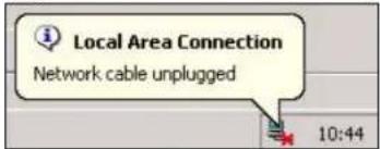 Local Area Connection Network cable unplugged 10:44