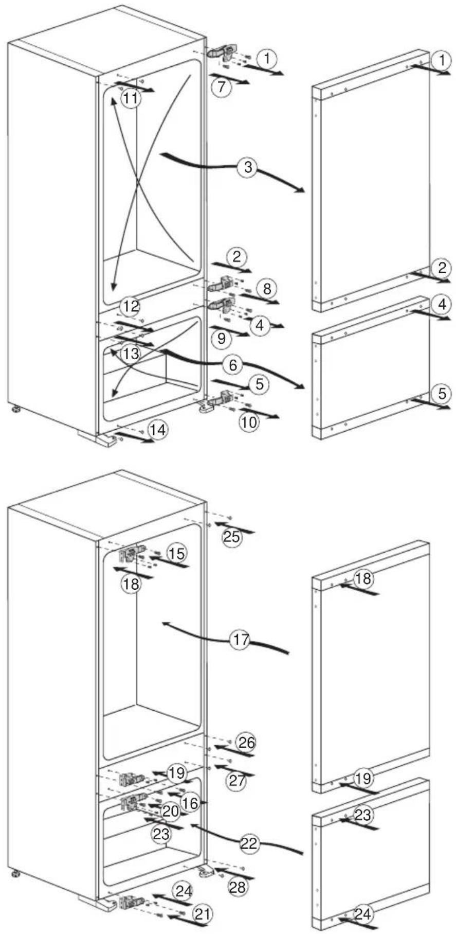 GRUNDIG GKNEMI573 - Reversing the doors - 1