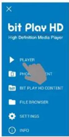 bit Play HD High Definition Media Player PLAYER PHOLORENT BIT PLAY HD CONTENT FILE BROWSER SETTINGS INFO