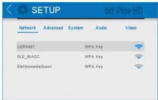 SETUP bit Play HD Network Advanced System Audio Video USR5461 WPA Key ELE_WACC WPA Key ElettromediaGuest WPA Key