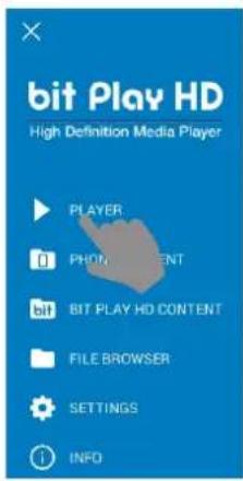 bit Play HD High Definition Media Player PLAYER PHONICENT BIT PLAY HD CONTENT FILE BROWSER SETTINGS INFO