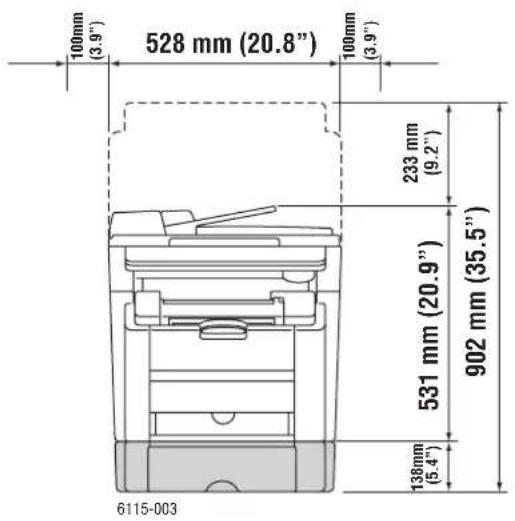 100mm (3.9") 528 mm (20.8") 100mm (3.9") 233 mm (9.2") 531 mm (20.9") 902 mm (35.5") 138mm (5.4) 6115-003