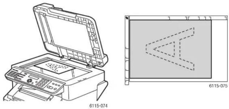 XEROX Phaser 6115 - Odeslání faxu ze skla pro předlohy - 1
