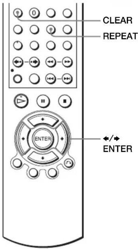 CLEAR REPEAT ENTER ←/→ ENTER