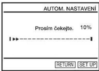 AUTOM. NASTAVENÍ Prosím čekejte. 10% RETURN SET UP