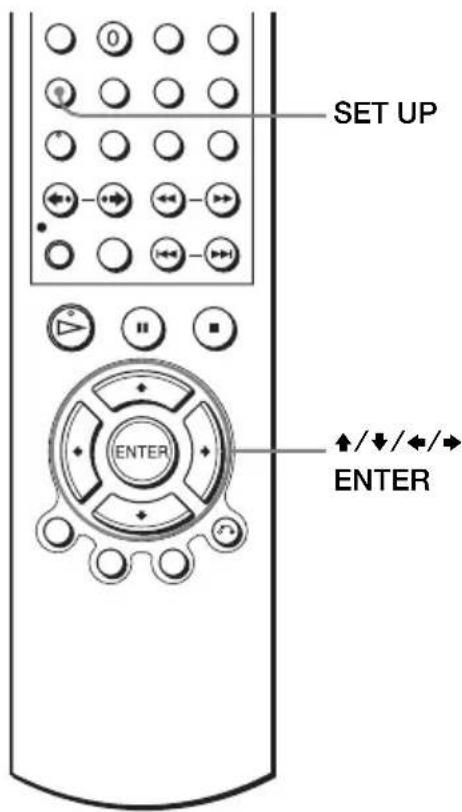 SET UP ENTER ↑/↓/←/→ ENTER