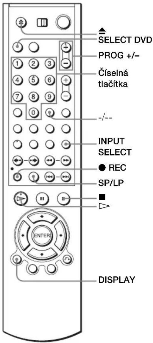 SELECT DVD PROG +/- Číselná tlačítka -/-- INPUT SELECT ● REC SP/LP ■ ENTER DISPLAY