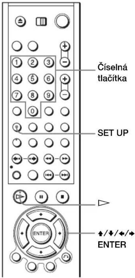 Číselná tlačítka SET UP ENTER +/↓/←/→ ENTER