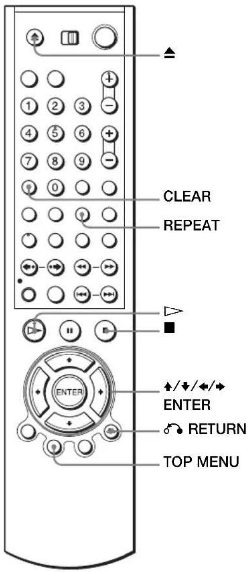 CLEAR REPEAT ENTER +/↓/←/→ ENTER RETURN TOP MENU