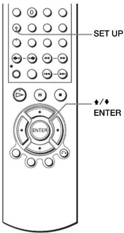 SET UP ↑/↓ ENTER ENTER