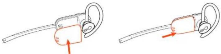 PLANTRONICS Savi 8240 Office - Install the Headset Battery - 1