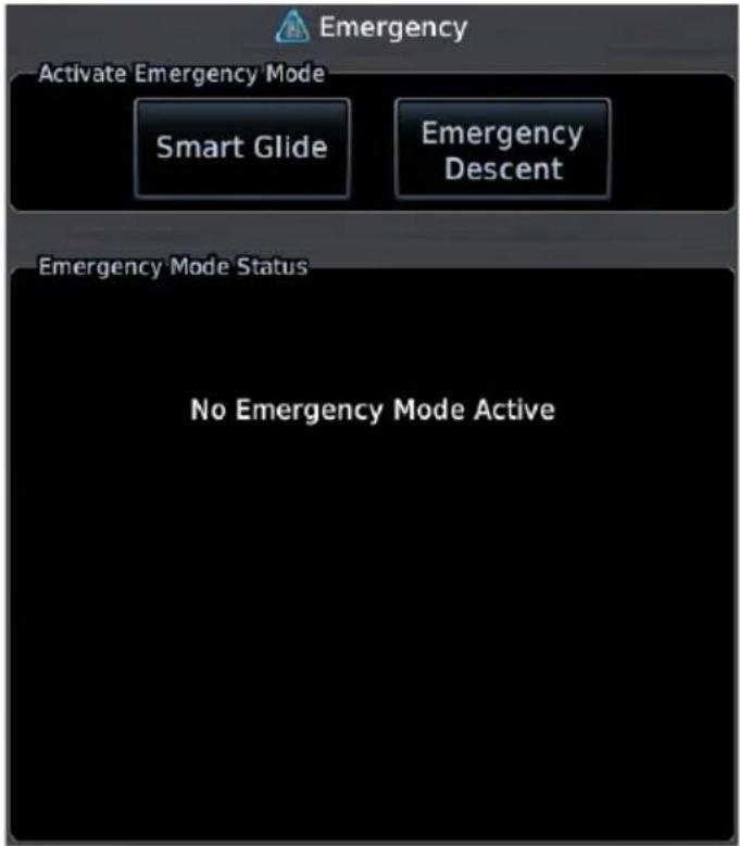 Emergency Activate Emergency Mode Smart Glide Emergency Descent Emergency Mode Status No Emergency Mode Active