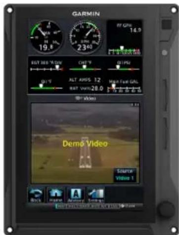 GARMIN 19.8 2340 RF GPS 14.9 RST 365° R/DW CHT'Y QIPG ALT APDS 12 BAT VSW 28.0 Main Fuel GAL Video Demo Video Source Video 1 Back Hape Ameri Simp Back Forward and Back Forward