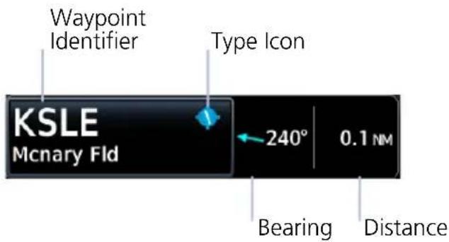 Waypoint Identifier Type Icon KSLE Mcnary Fld 240° 0.1 NM Bearing Distance