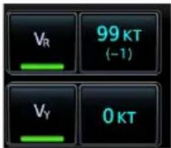 V_R 99 KT (-1) V_Y 0 KT