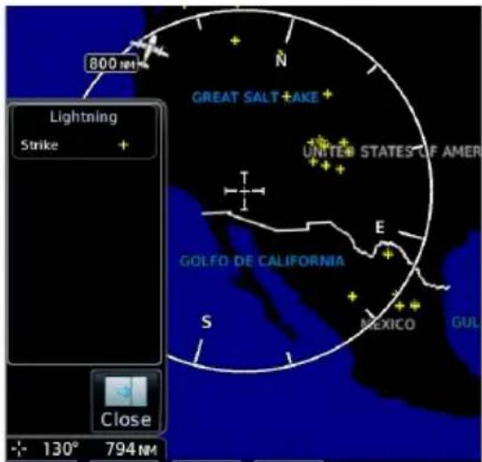 800 NM Lightning Strike + GREAT SALT CAKE + UNITED STATES OF AMERICA E GOLFO DE CALIFORNIA S MEXICO GUL Close + 130° 794 NM