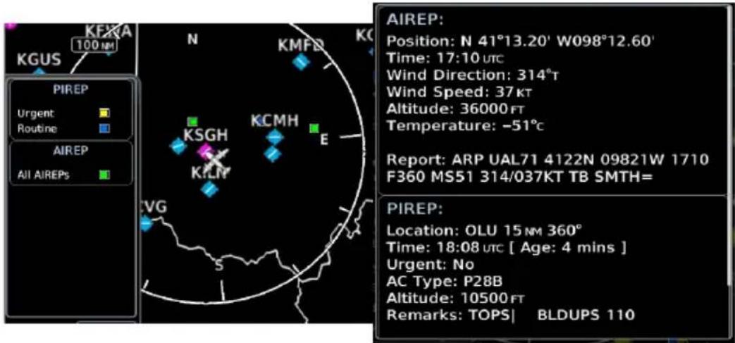 KEKA 100 N KGUS PIREP Urgent Routine AIREP All AIREPs N KMFD KSGH KCMH E KLFY VGG S AIREP: Position: N 41°13.20' W098°12.60' Time: 17:10 UTC Wind Direction: 314°T Wind Speed: 37KT Altitude: 36000 FT Temperature: -51°C Report: ARP UAL71 4122N 09821W 1710 F360 MS51 314/037KT TB SMTH= PIREP: Location: OLU 15 NM 360° Time: 18:08 UTC [ Age: 4 mins ] Urgent: No AC Type: P28B Altitude: 10500 FT Remarks: TOPS | BLDUPS 110