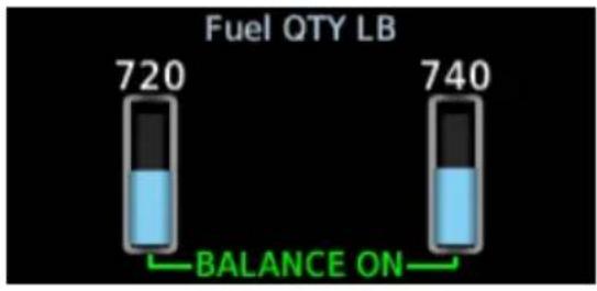 Fuel QTY LB 720 740 BALANCE ON