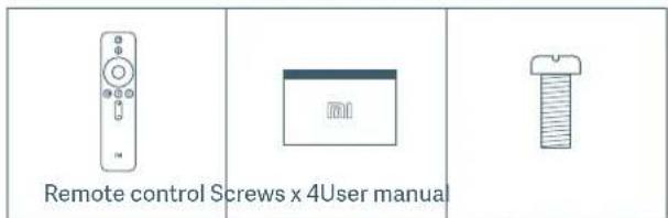 Remote control Screws x 4User manual