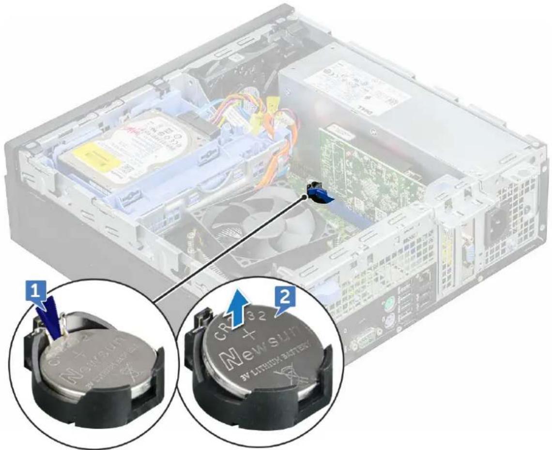 DELL OptiPlex 5055 - Removing coin cell battery - 1
