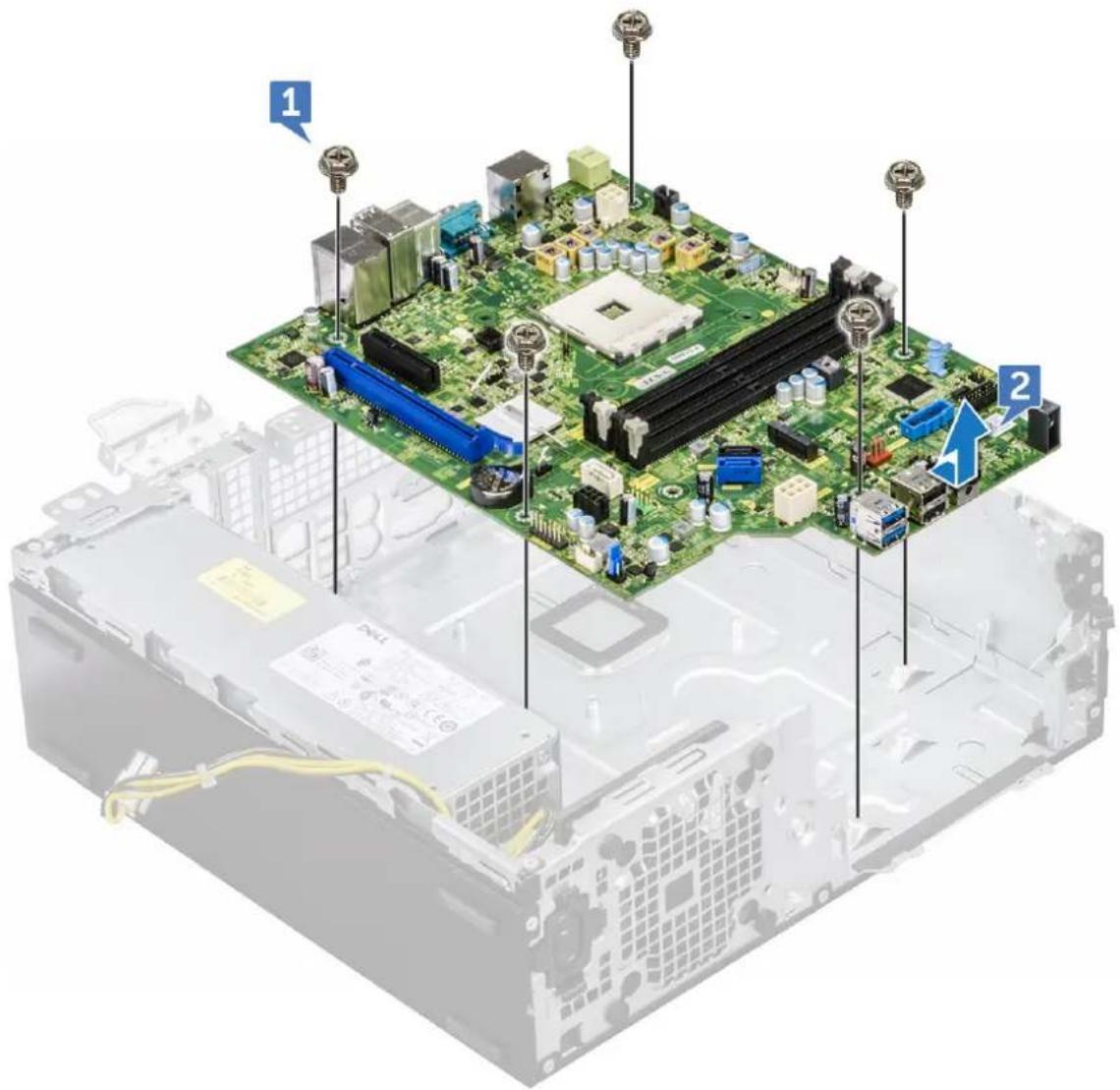 DELL OptiPlex 5055 - Removing the system board - 4