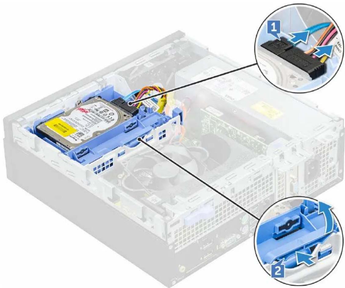 DELL OptiPlex 5055 - Removing 2.5-inch hard drive assembly - 1