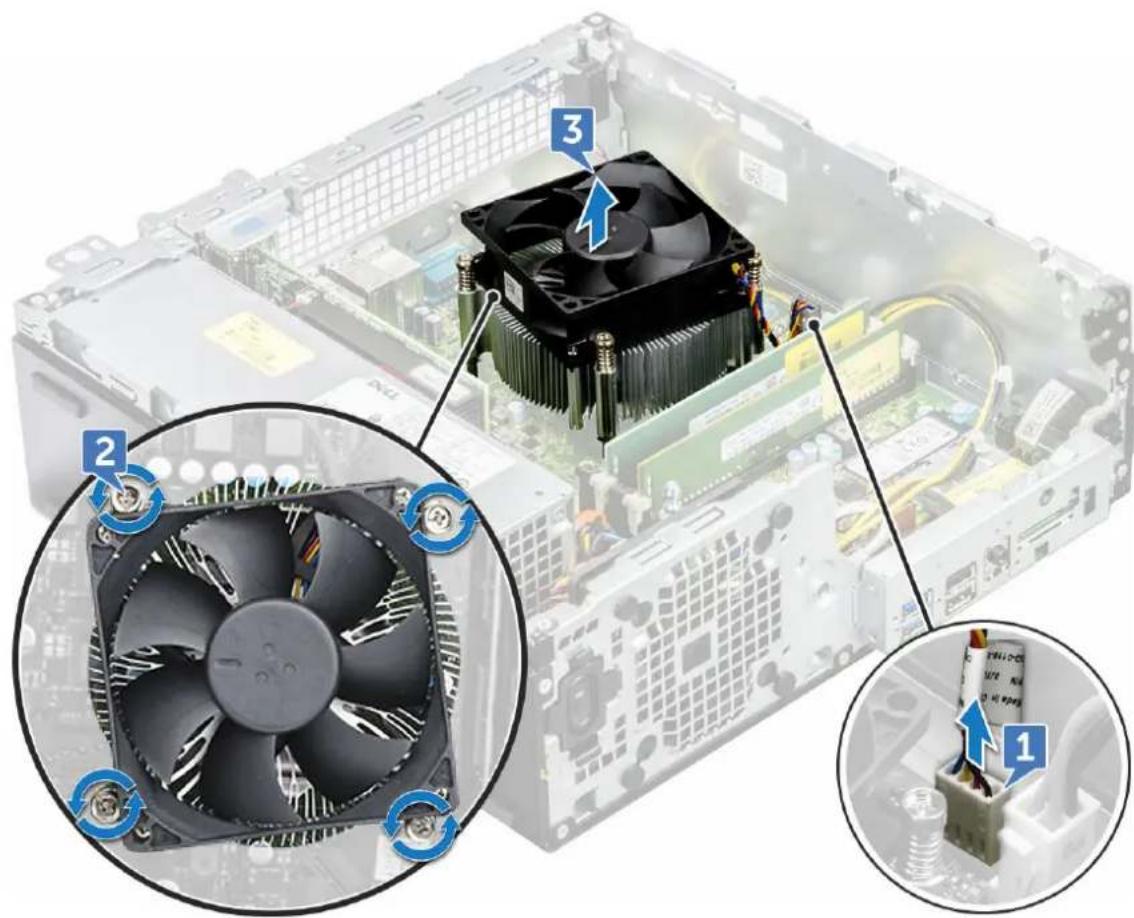 DELL OptiPlex 5055 - Removing heat sink assembly - 1