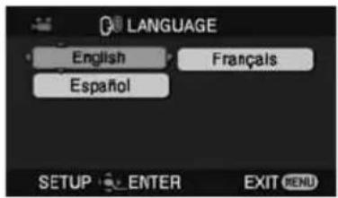LANGUAGE English Français Español SETUP ENTER EXIT REND