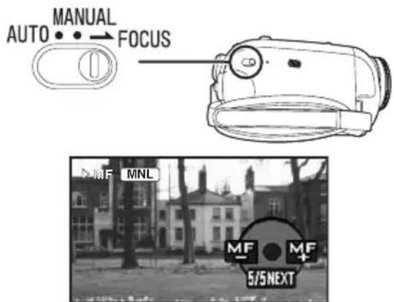 MANUAL AUTO • • → FOCUS MF MNL MF MF 5/5NEXT