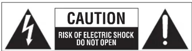 CAUTION RISK OF ELECTRIC SHOCK DO NOT OPEN