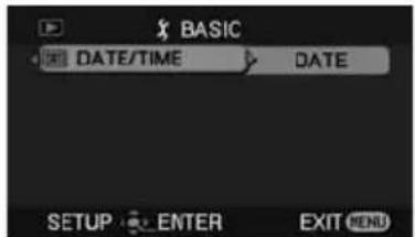 BASIC DATE/TIME DATE SETUP ENTER EXIT MENU