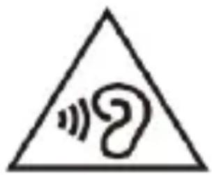 Warning symbol with a sine wave inside a triangle, indicating sound or sound hazard.