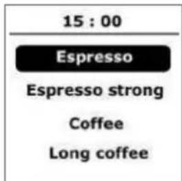 15 : 00 Espresso Espresso strong Coffee Long coffee