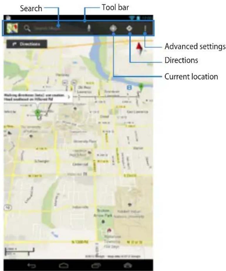 Search Tool bar Advanced settings Directions Current location