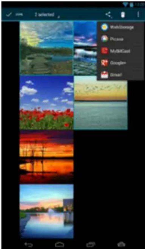 2 selected Web/Storage Picture MySiteCast Google Gmail