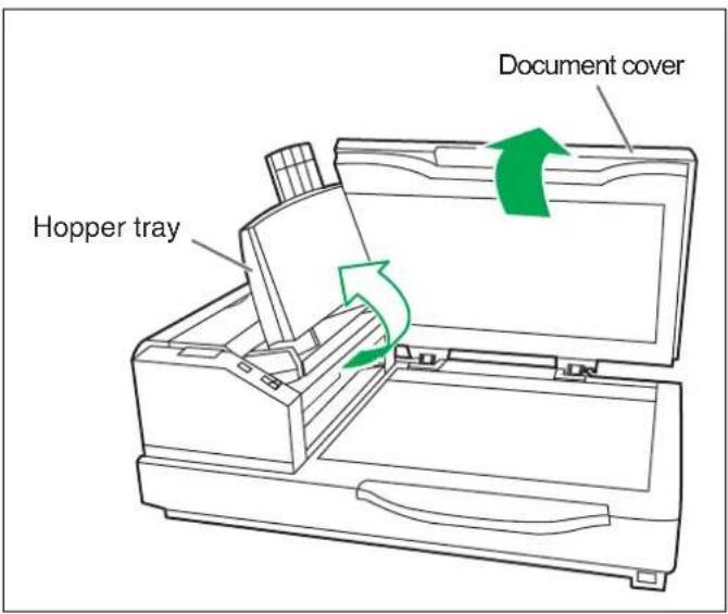 Document cover Hopper tray