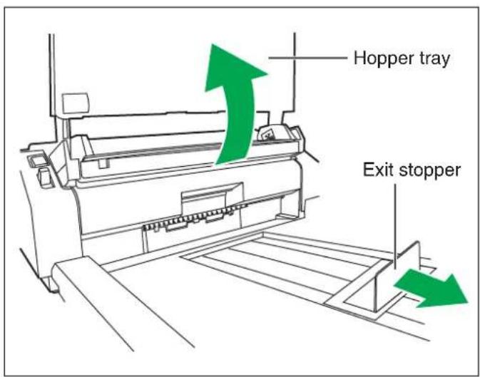 Hopper tray Exit stopper