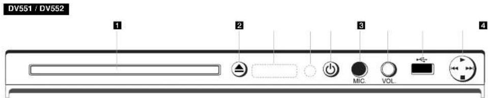 DV551 / DV552 1 2 3 4 MIC. VOL.