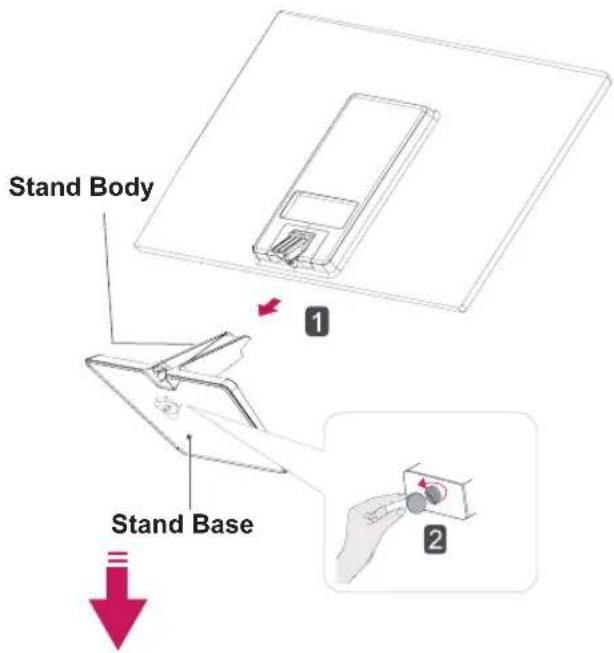 LG IPS234T - Detaching the Stand Base - 1
