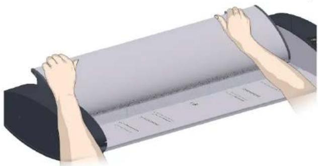 Contex IQ Quattro 44 MFP2GO - Open the scanner lid – Pull the lid back - 1