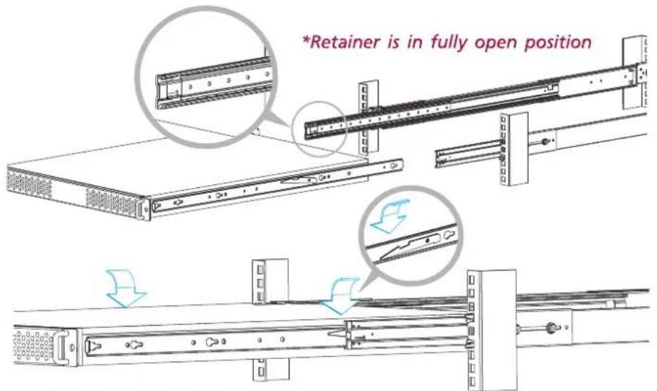 *Retainer is in fully open position