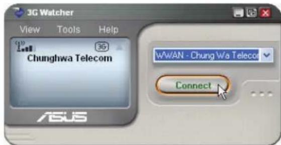 3G Watcher View Tools Help Chunghwa Telecom wWAN - Chung Wa Telecom Connect ASUS