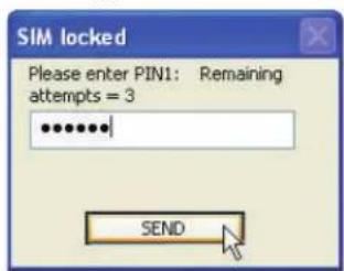 SIM locked Please enter PIN1: Remaining attempts = 3 SEN