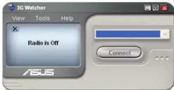 3G Watcher View Tools Help Radio is Off Connect ASUS