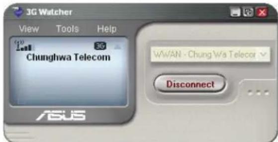 3G Watcher View Tools Help Chunghwa Telecom WAVAN - Chung Wa Telecom ASUS Disconnect