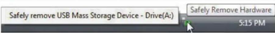 Safely remove USB Mass Storage Device - Drive(A:) Safely Remove Hardware 5:15 PM