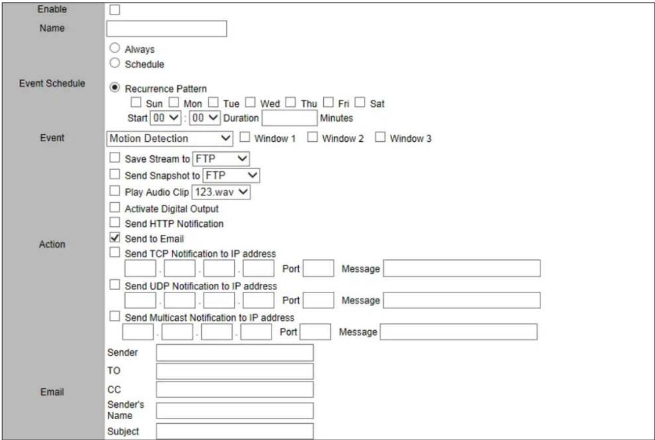 Brickcom OB-202Ae - How to Set Up an Event Schedule - 3